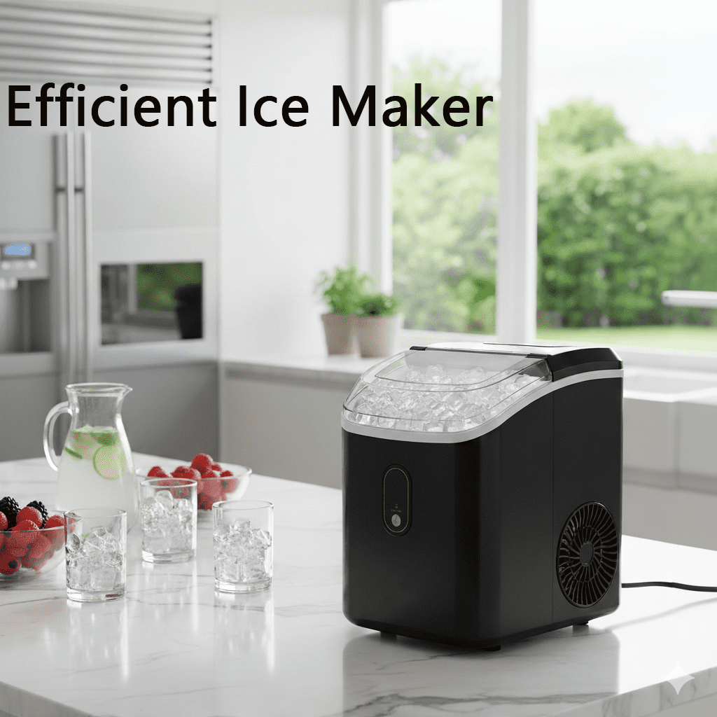 Philergo Nugget Ice Maker Countertop, 35lbs/Per Day, Self-Cleaning Sonic Ice Maker with Ice Scoop and Basket, Portable Chewable Pellet Ice for Home/Party/RV/Camping, Stainless Steels,Black