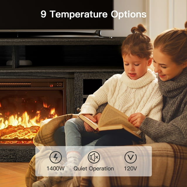 Electric Fireplace TV Stand for 70″ TVs with remote control Fireplace Entertainment Center TV Console Table with 23″ Fireplace, Holds up to 200 lbs - Walmart.com