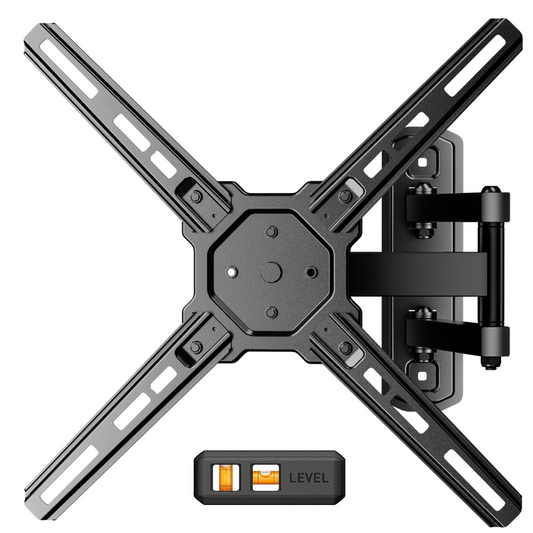 MountFTV Full Motion TV Wall Mount with 360°Rotation for Most 26–50 inch TVs, TV Monitor Wall Mount Bracket holds up to 55lbs, Max 400x400mm