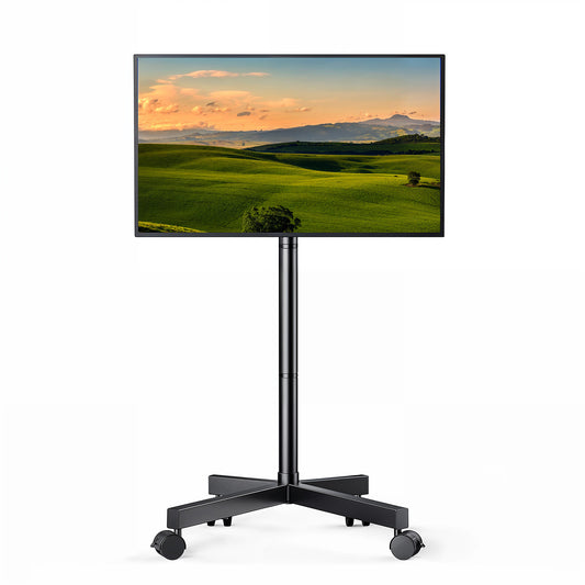 MountFTV Rolling TV Stand for 22-60 inch,Mobile TV Stand Holds up to 90lbs with Height Adjustable,TV Cart with Locking Wheels Max 400x400mm