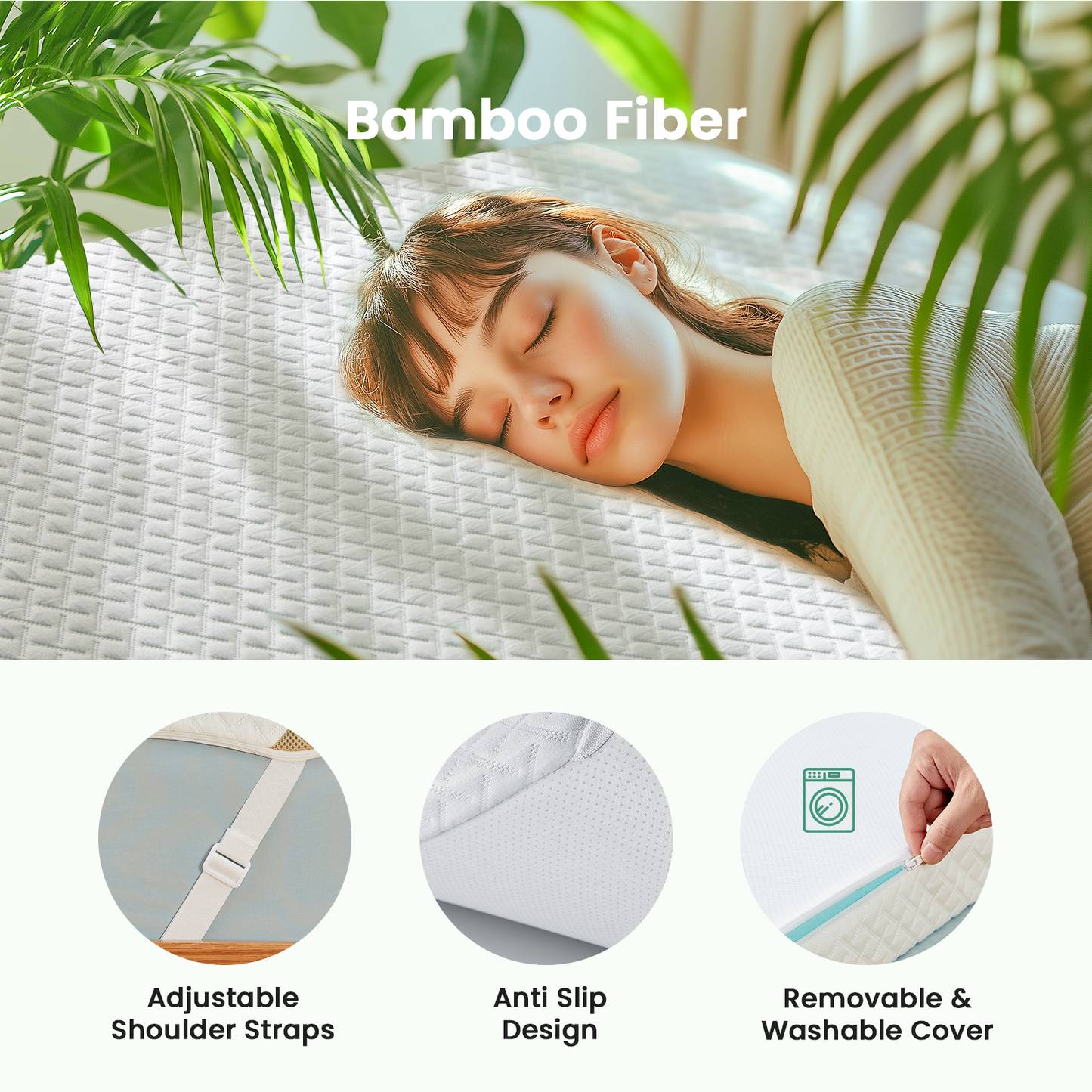 3 Inch Memory Foam Mattress Topper with Removable & Washable Bamboo-Rayon Cover, Twin, CertiPUR-US Certified