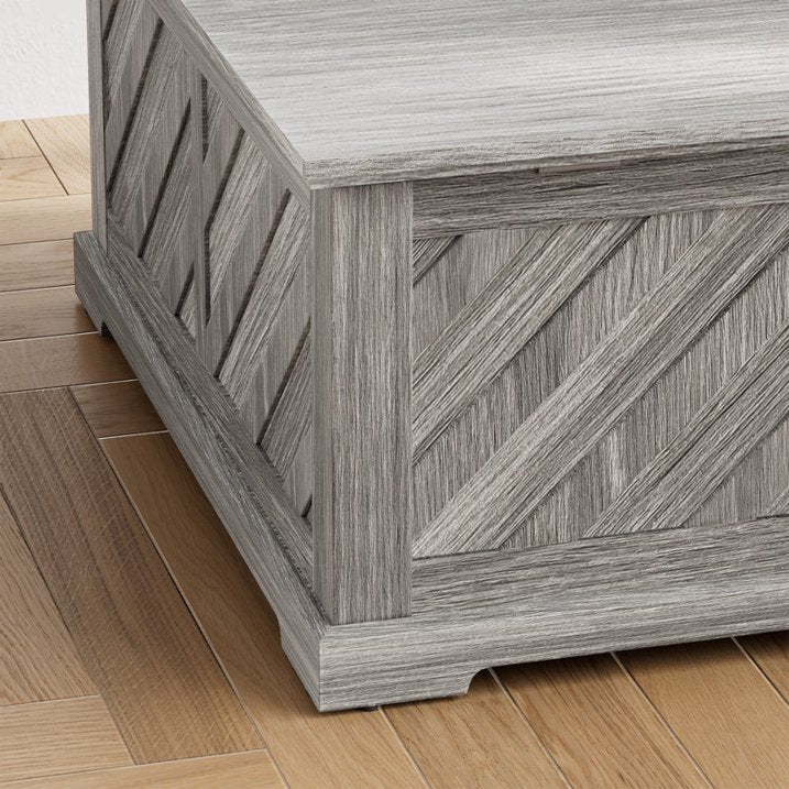 Lift Top Coffee Table, 35"x35" Wood Square Dining Center Table with Storage and Large Hidden Space for Living Room, Wash Gray