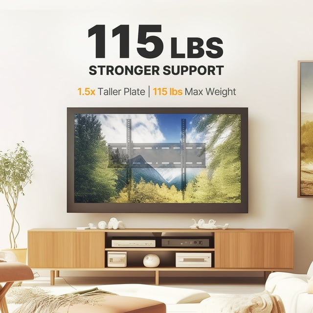 MountFTV Low Profile Tilting TV Wall Mount Bracket for 23-60 inch LED LCD OLED Flat Screen TVs with 400x400mm, Holds up to 115lbs