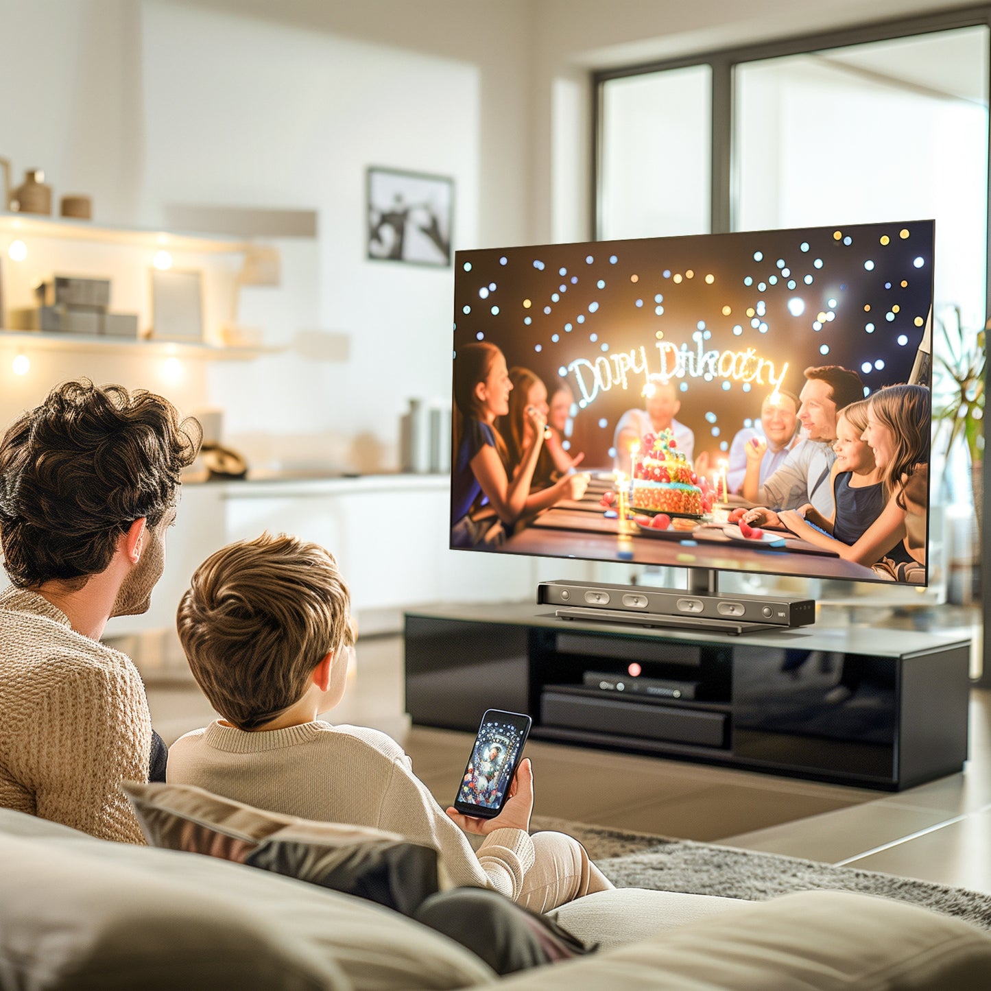 MountFTV Universal Swivel Tabletop TV Stand for 32-80 inch LCD LED TVs, Max 600x400mm, Hold Up to 99 lbs
