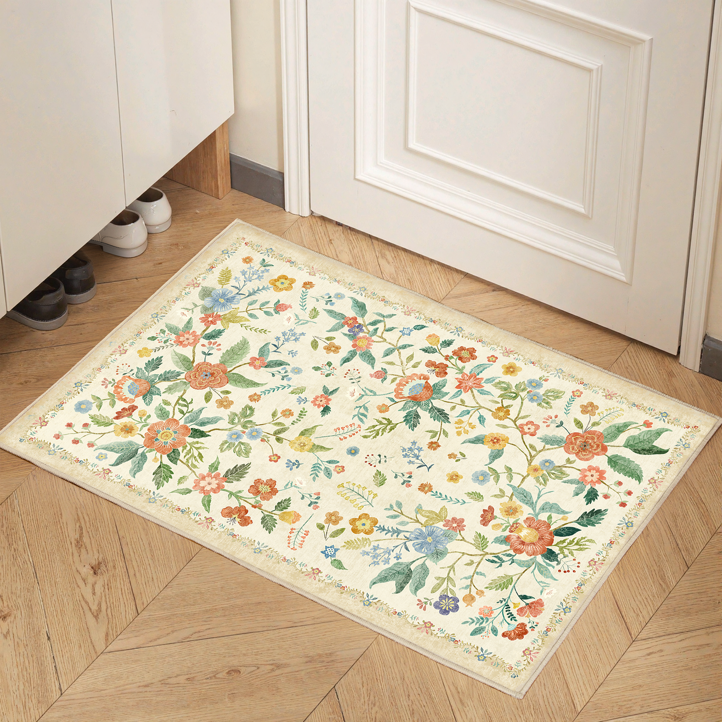 2'x3' Boho Runner Rug for Hallway, Machine Washable Stain Resistant Non-Shed Carpet, Runner Rug with Non-Slip Backing for Kitchen, Entryway, Bedroom, Laundry, Bathroom