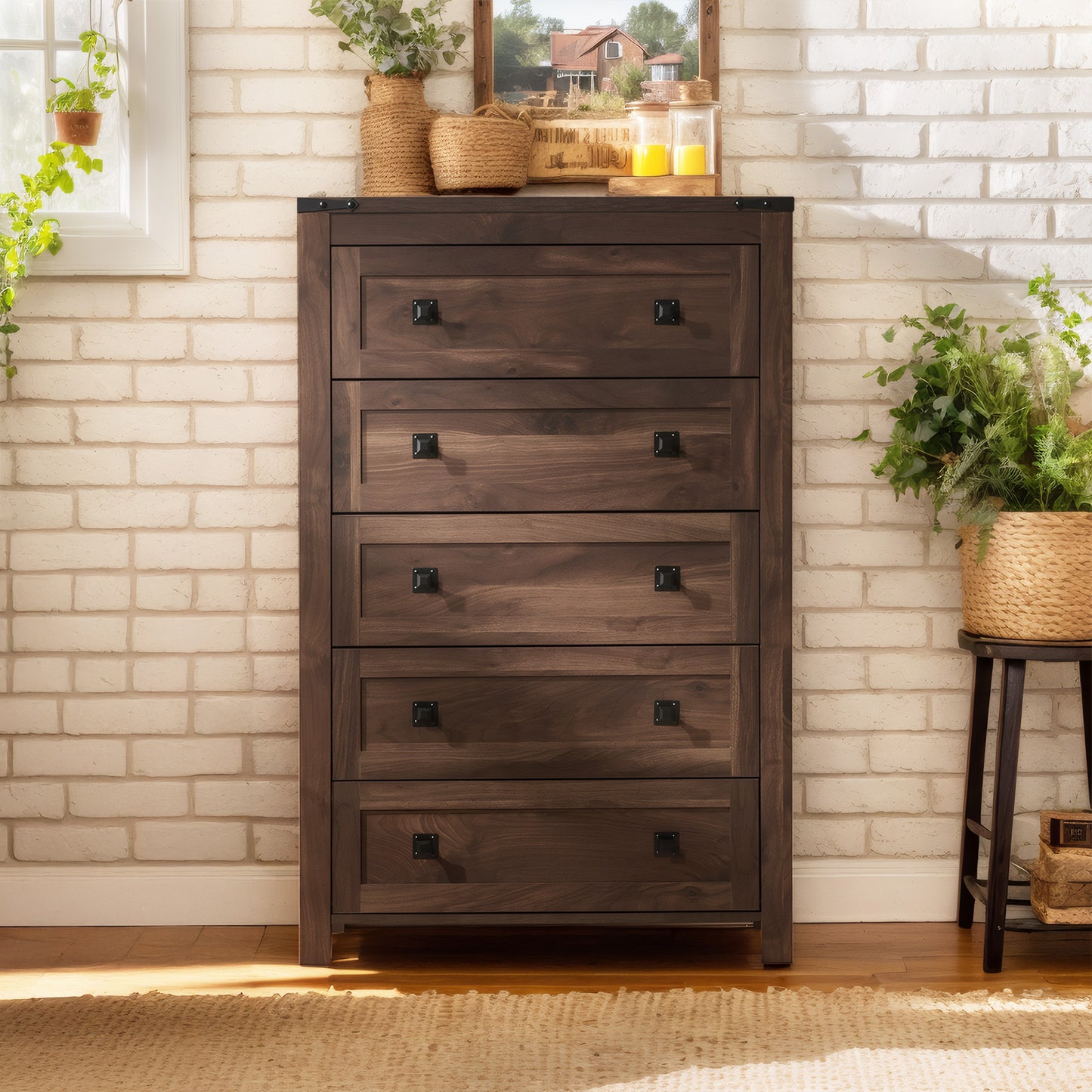 CHITOOMA 5 Drawer Dresser for Bedroom Modern Storage Tower for Closet, Hallway, Entryway, Nursery Room