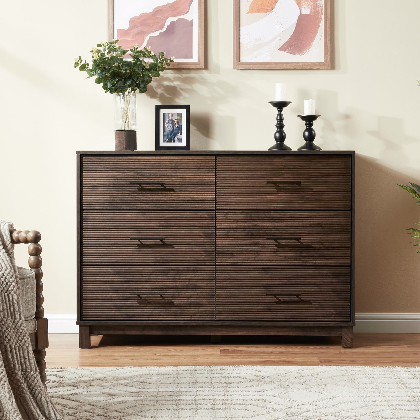 CHITOOMA 6 Drawer Dresser for Bedroom Modern Storage Tower for Closet, Hallway, Entryway, Nursery Room