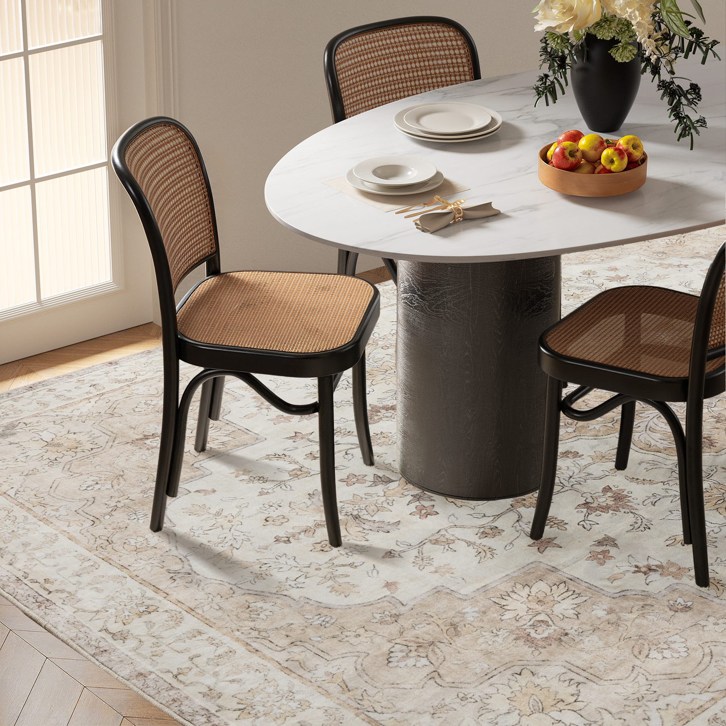 3'x5' Machine-washable Area Rugs for Living Room, Stain Resistant Non-Shed Carpet, Boho Area Rugs with Non-Slip Backing for Bedroom, Dining Room, Dorm, Office