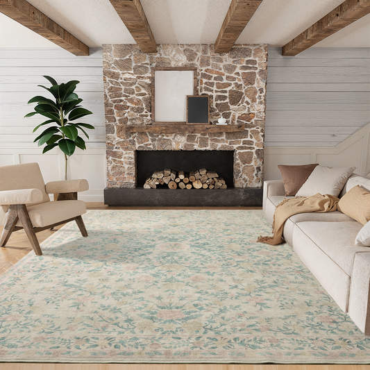 8'x10' Machine-washable Area Rugs for Living Room, Boho Area Rugs with Non-Slip Backing, Stain Resistant Non-Shed Carpet for Bedroom, Dining Room, Dorm, Office