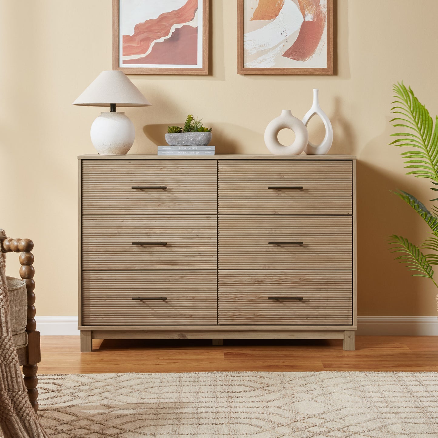 CHITOOMA 6 Drawer Dresser for Bedroom Modern Storage Tower for Closet, Hallway, Entryway, Nursery Room
