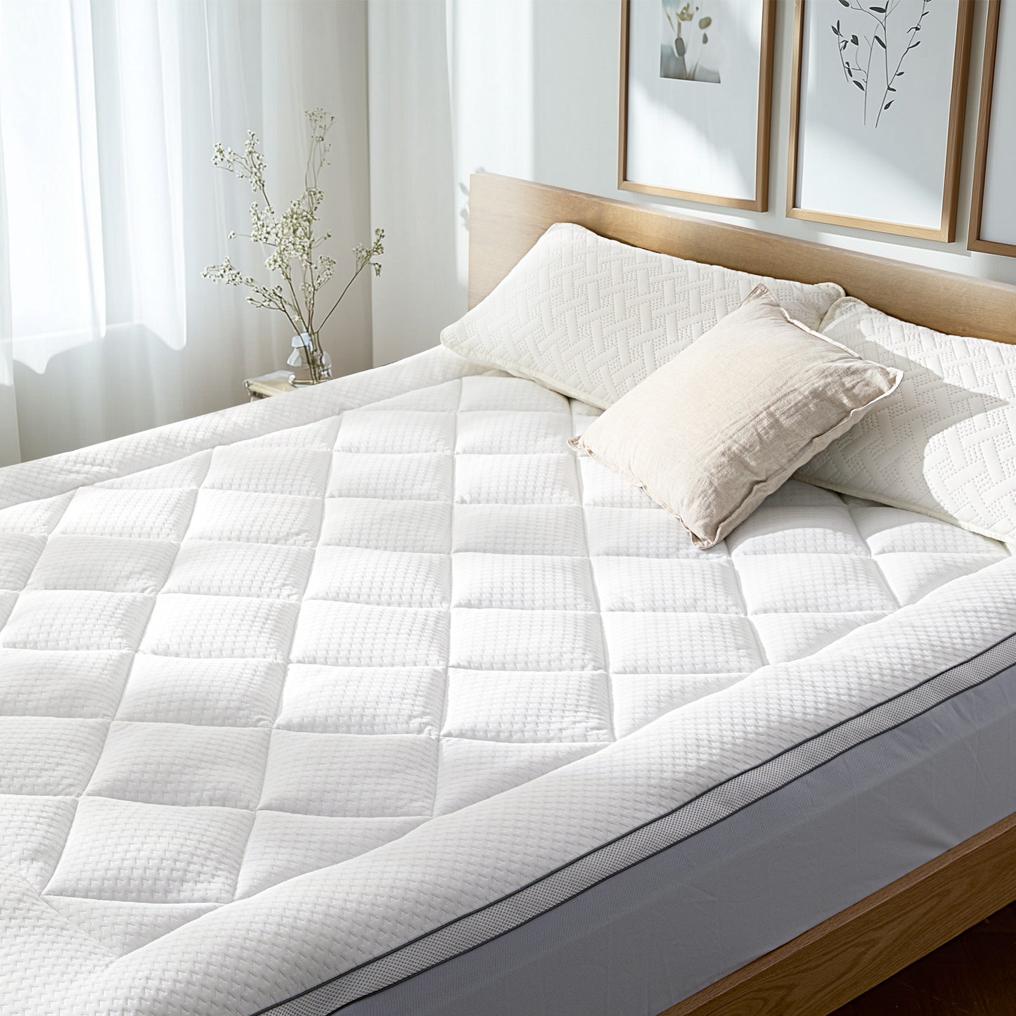 4 inch Dual Layer Memory Foam Mattress Topper Twin Size, 2 Inch Gel Memory Foam Plus 2 Inch PillowTop Mattress Pad, Soft Comfort Support