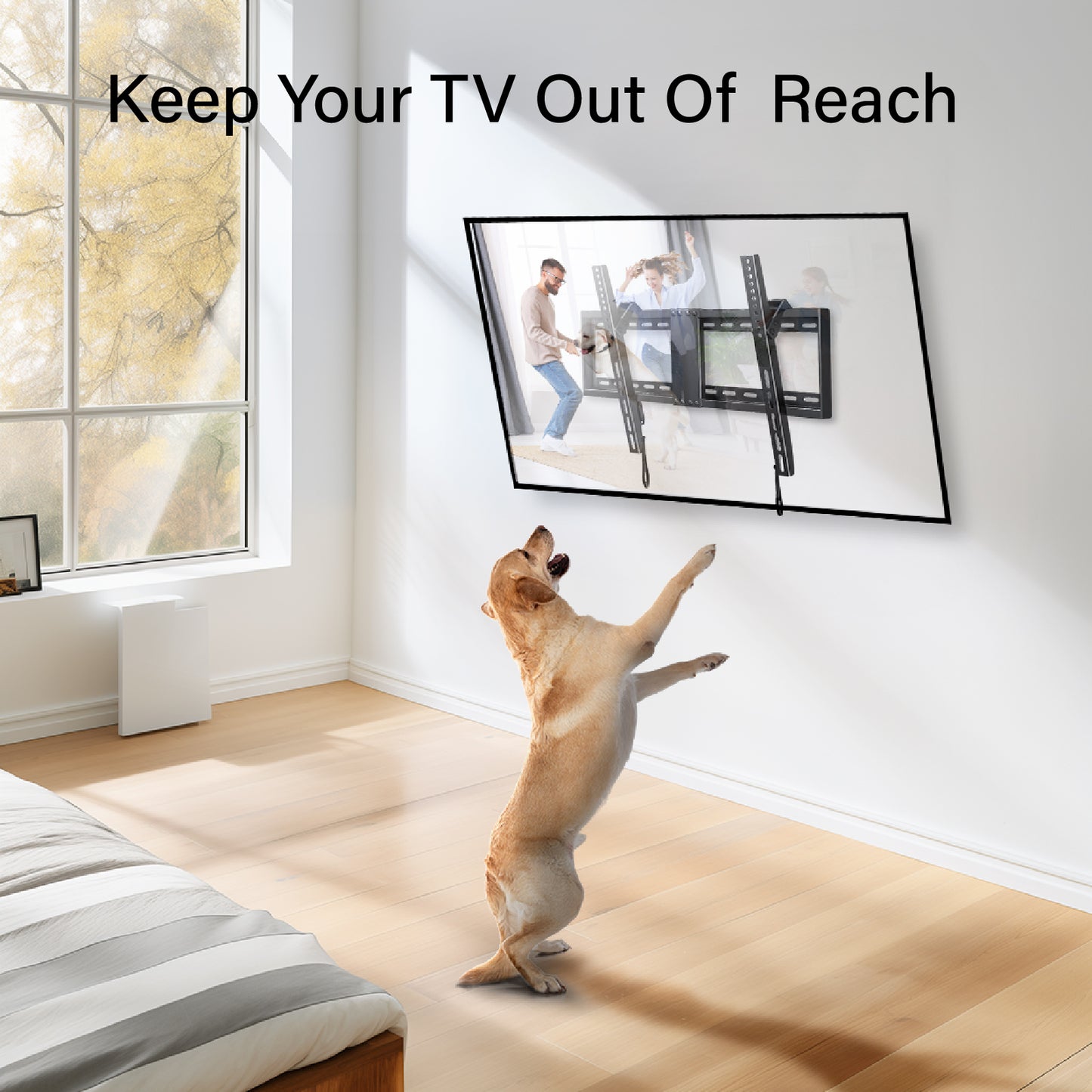 Tilting Universal TV Wall Mount Bracket for 32-82" LED LCD OLED Flat Screen TVs with 600x400 Holds up to 132lbs
