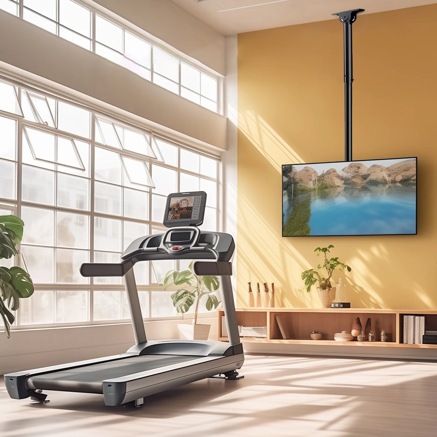 Full Motion Ceiling Mount TV Bracket for 26"-65" Flat TV, Holds up to 110 lbs, Mounting Holes 100x100mm to 400x400mm