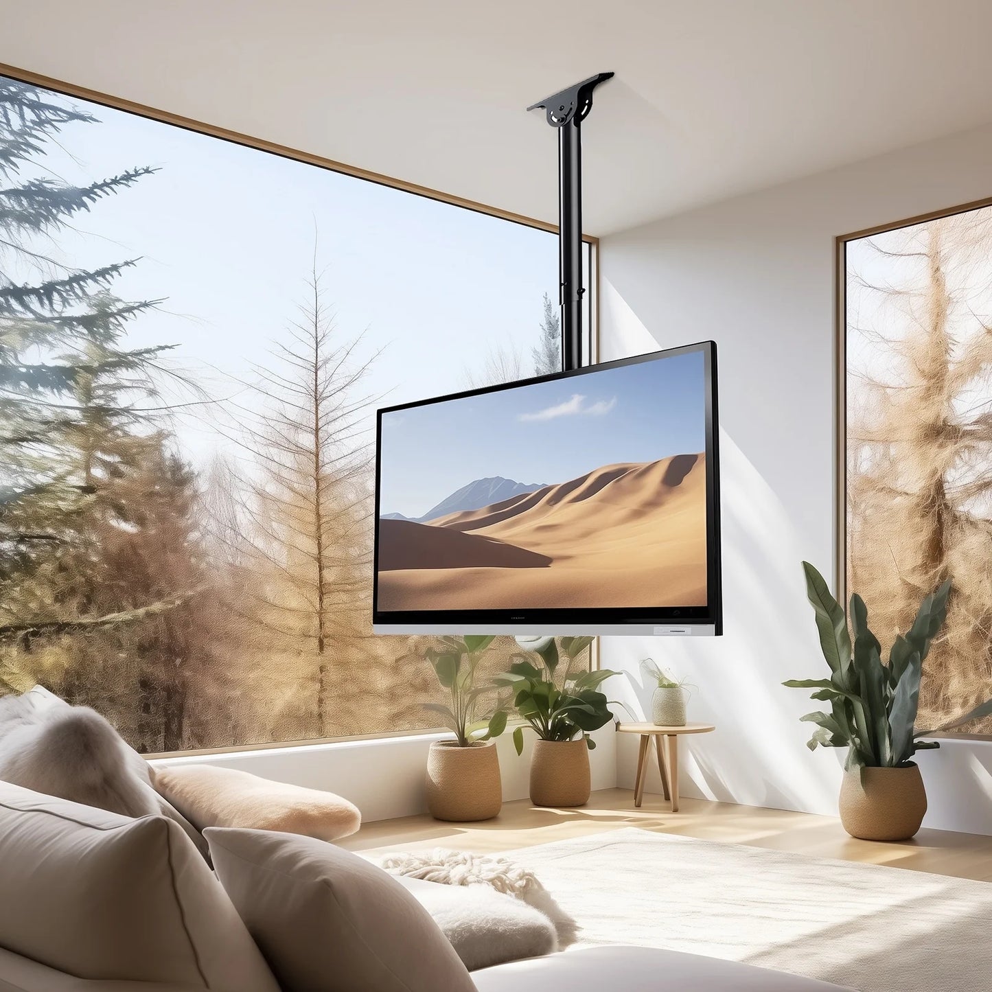 Full Motion Ceiling Mount TV Bracket for 26"-65" Flat TV, Holds up to 110 lbs, Mounting Holes 100x100mm to 400x400mm