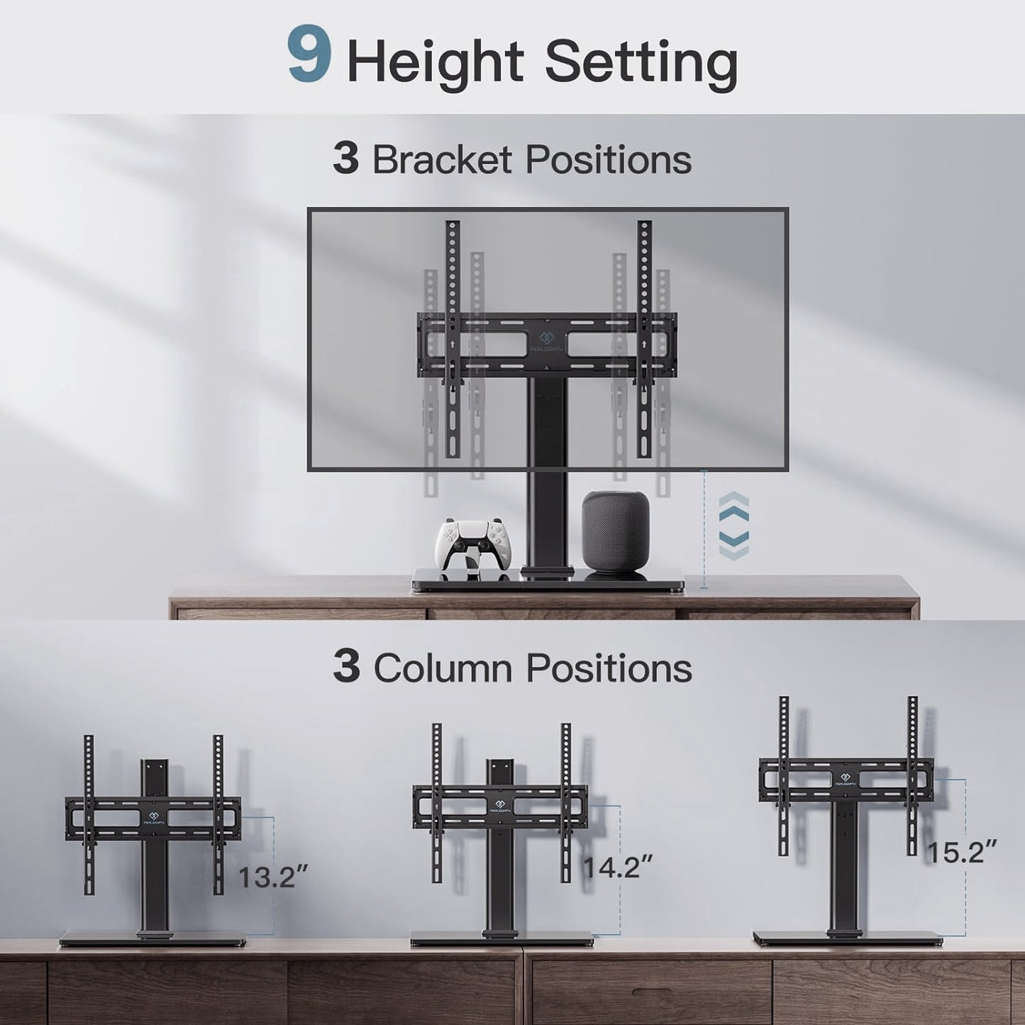 Universal Swivel TV Stand Mount, Tabletop TV Stand for 24-60inch TVs, Max 400x400, Holds up to 88lbs