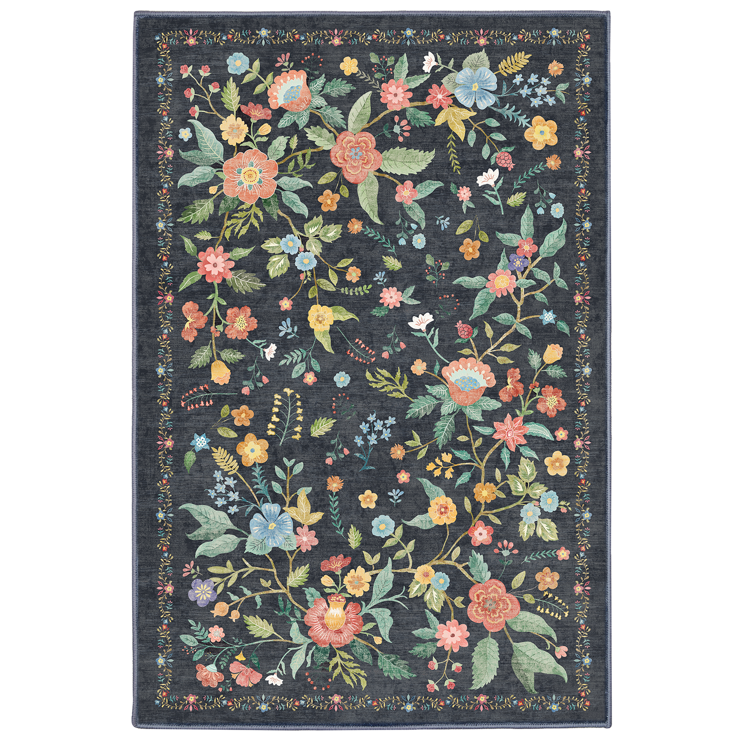 6'x9' Boho Area Rugs for Living Room, Machine Washable Area Rug with Non-Slip Backing, Stain Resistant Non-Shed Carpet for Bedroom, Dining Room, Dorm, Office