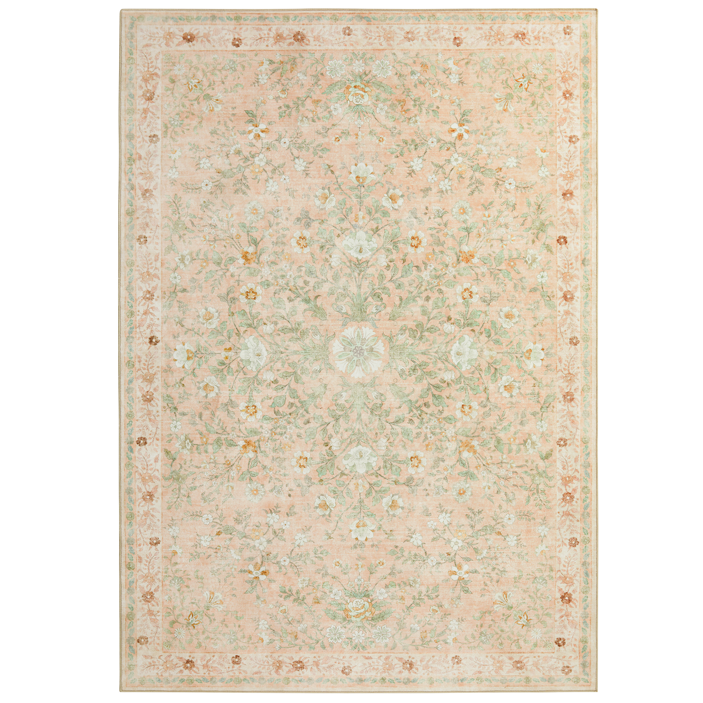 5'x7' Boho Area Rugs for Living Room, Machine Washable Stain Resistant Non-Shed Carpet, Area Rug with Non-Slip Backing for Bedroom, Dining Room, Dorm, Office