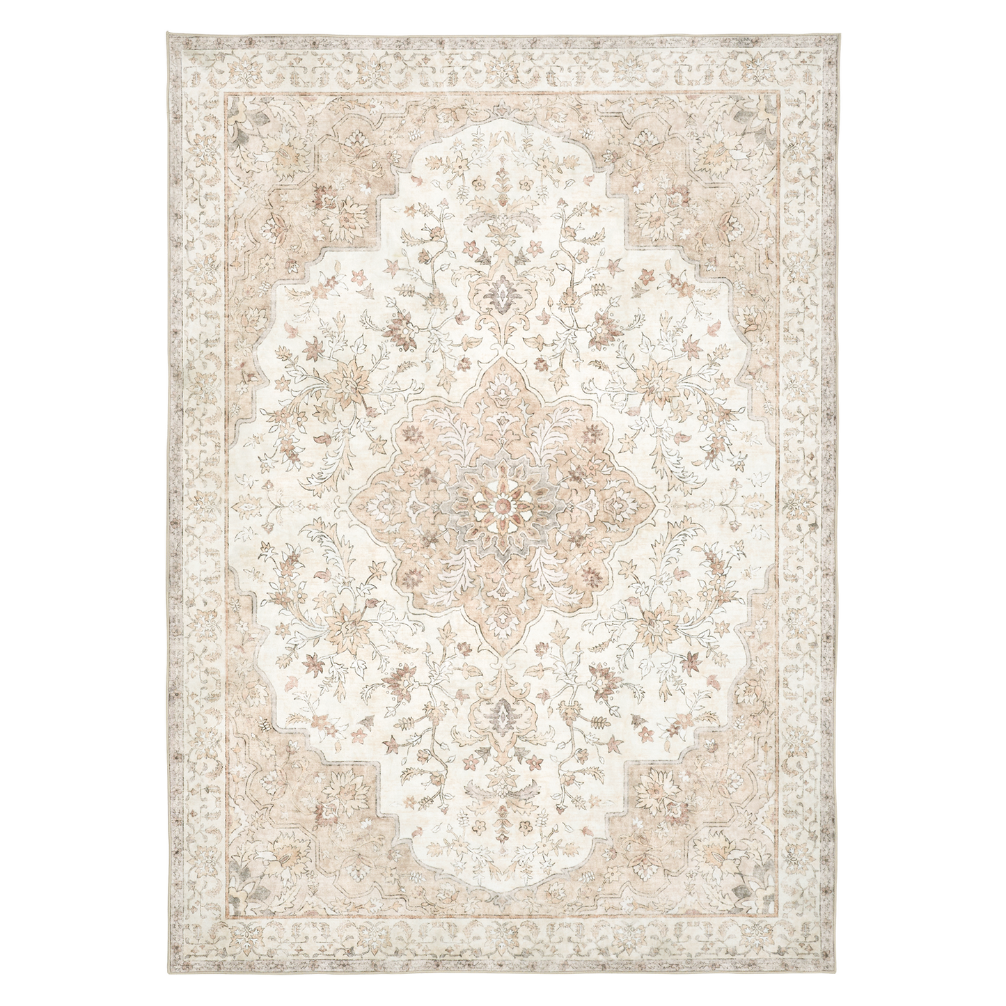 9'x12' Boho Area Rugs for Living Room, Machine Washable Area Rug with Non-Slip Backing, Stain Resistant Non-Shed Carpet for Bedroom, Dining Room, Dorm, Office