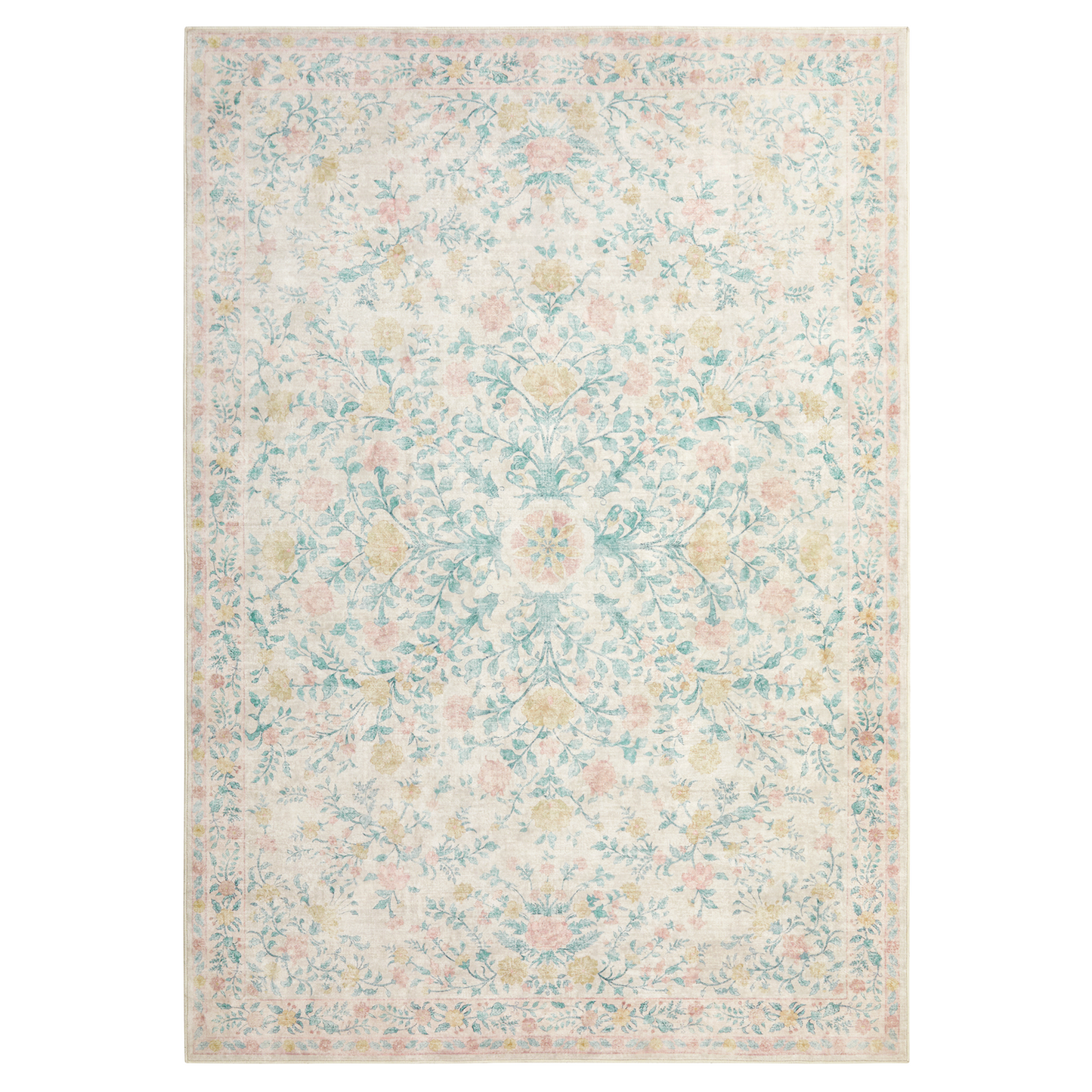 9'x12' Boho Area Rugs for Living Room, Machine Washable Area Rug with Non-Slip Backing, Stain Resistant Non-Shed Carpet for Bedroom, Dining Room, Dorm, Office