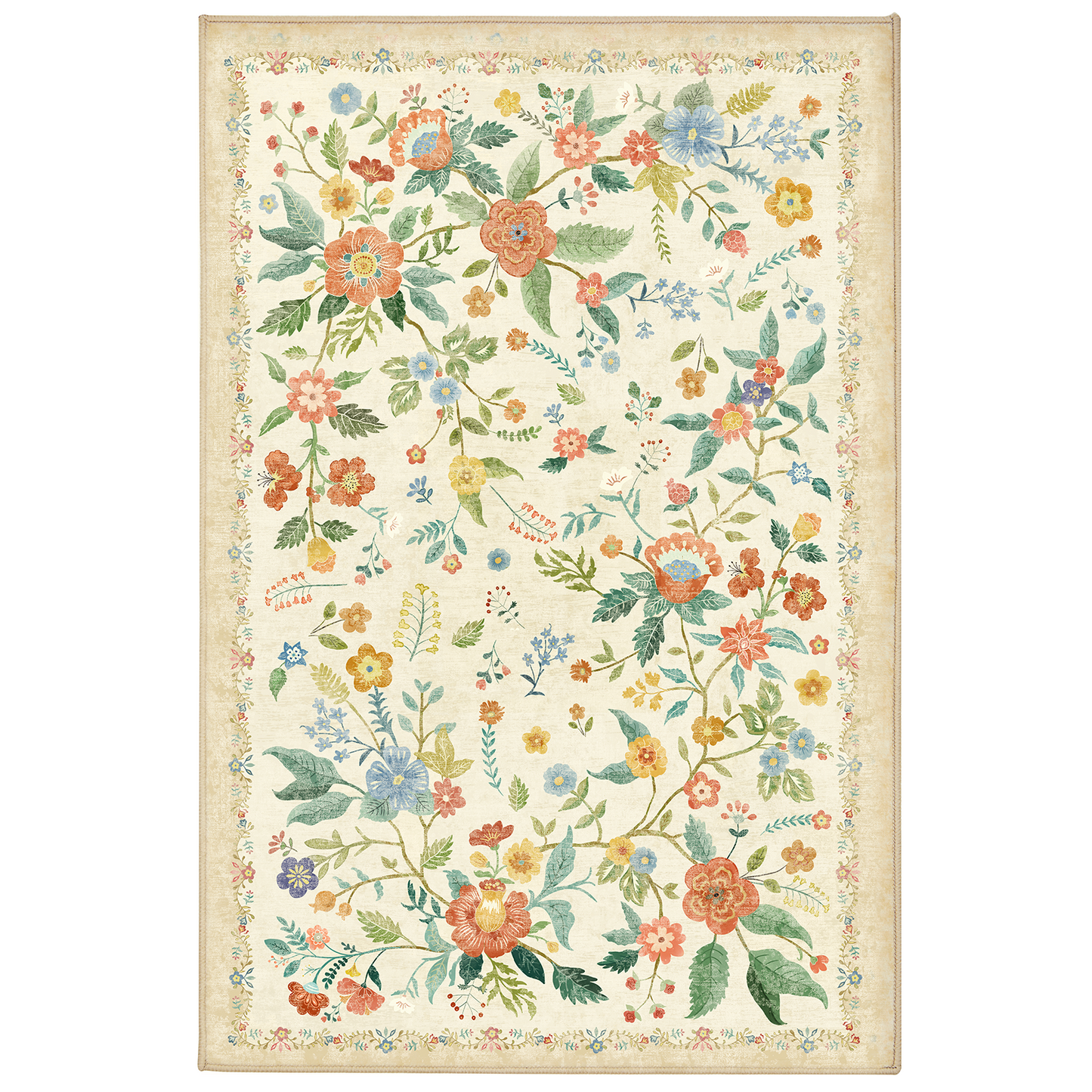 3'x5' Boho Area Rugs for Living Room, Machine Washable Stain Resistant Non-Shed Carpet, Area Rug with Non-Slip Backing for Bedroom, Dining Room, Dorm, Office
