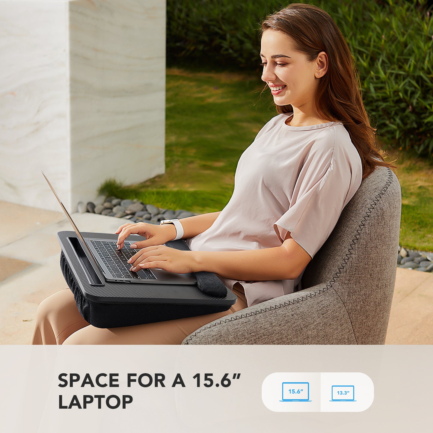 Portable Home Office Lap Desk with Pillow Cushion Fits Up To 15.6 Inch Laptops - Walmart.com
