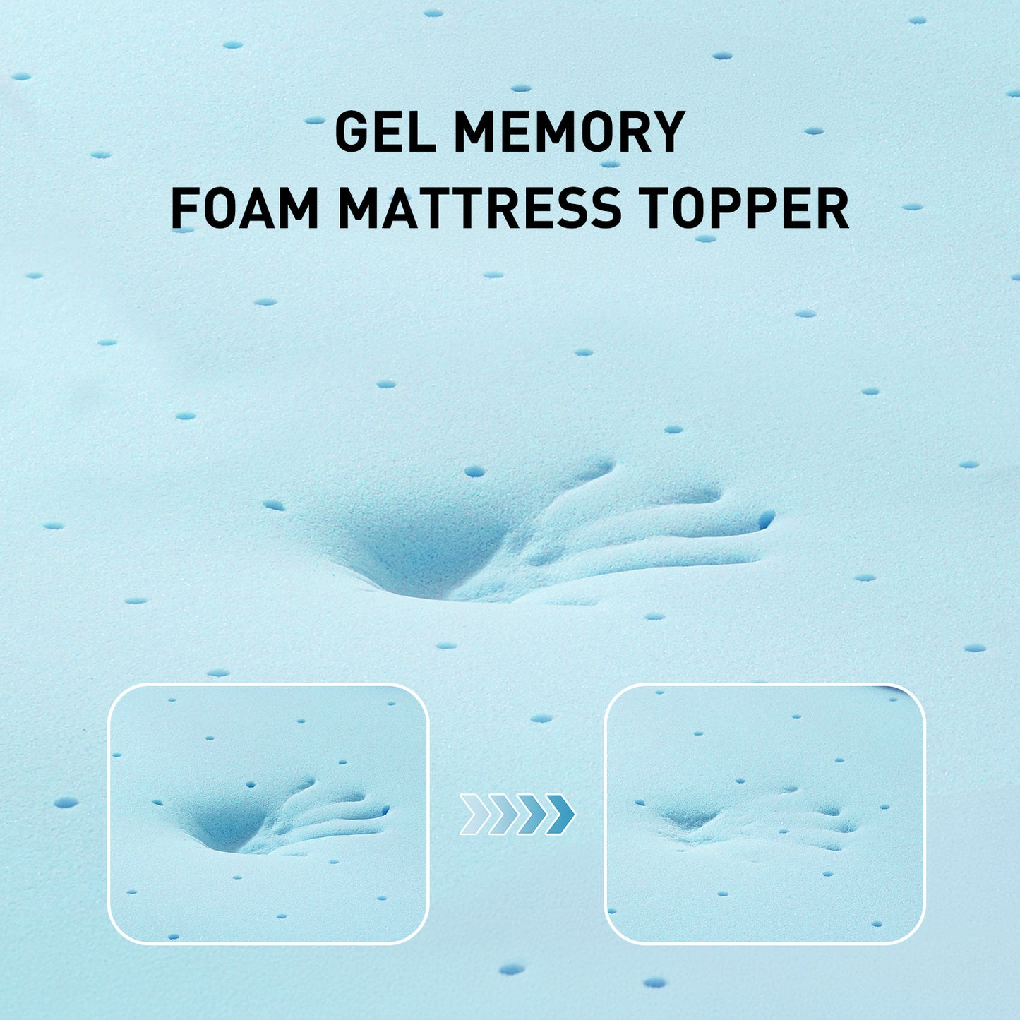3 Inch Gel Cooling Memory Foam Mattress Topper with Removable & Washable Cover, CertiPUR-US Certified, King