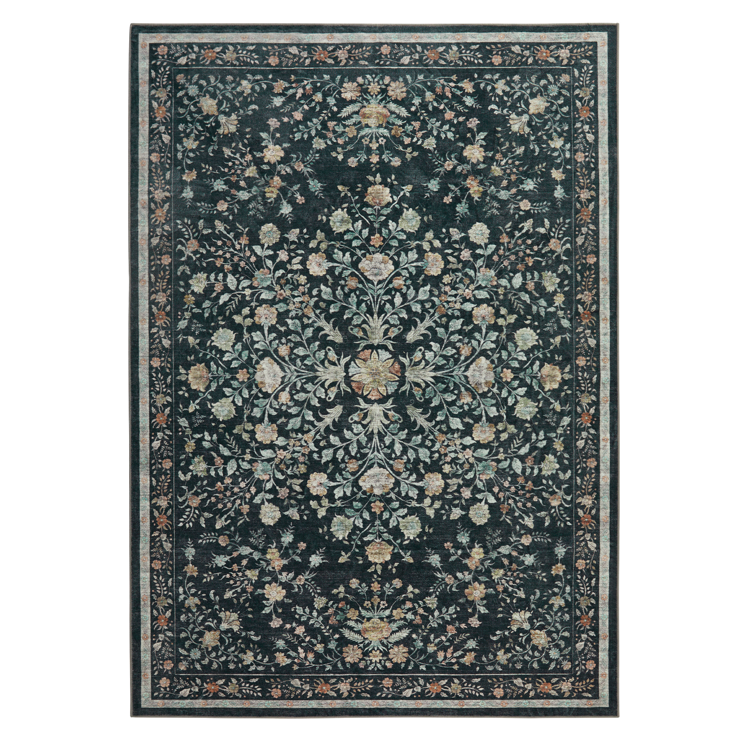 9'x12' Boho Area Rugs for Living Room, Machine Washable Area Rug with Non-Slip Backing, Stain Resistant Non-Shed Carpet for Bedroom, Dining Room, Dorm, Office