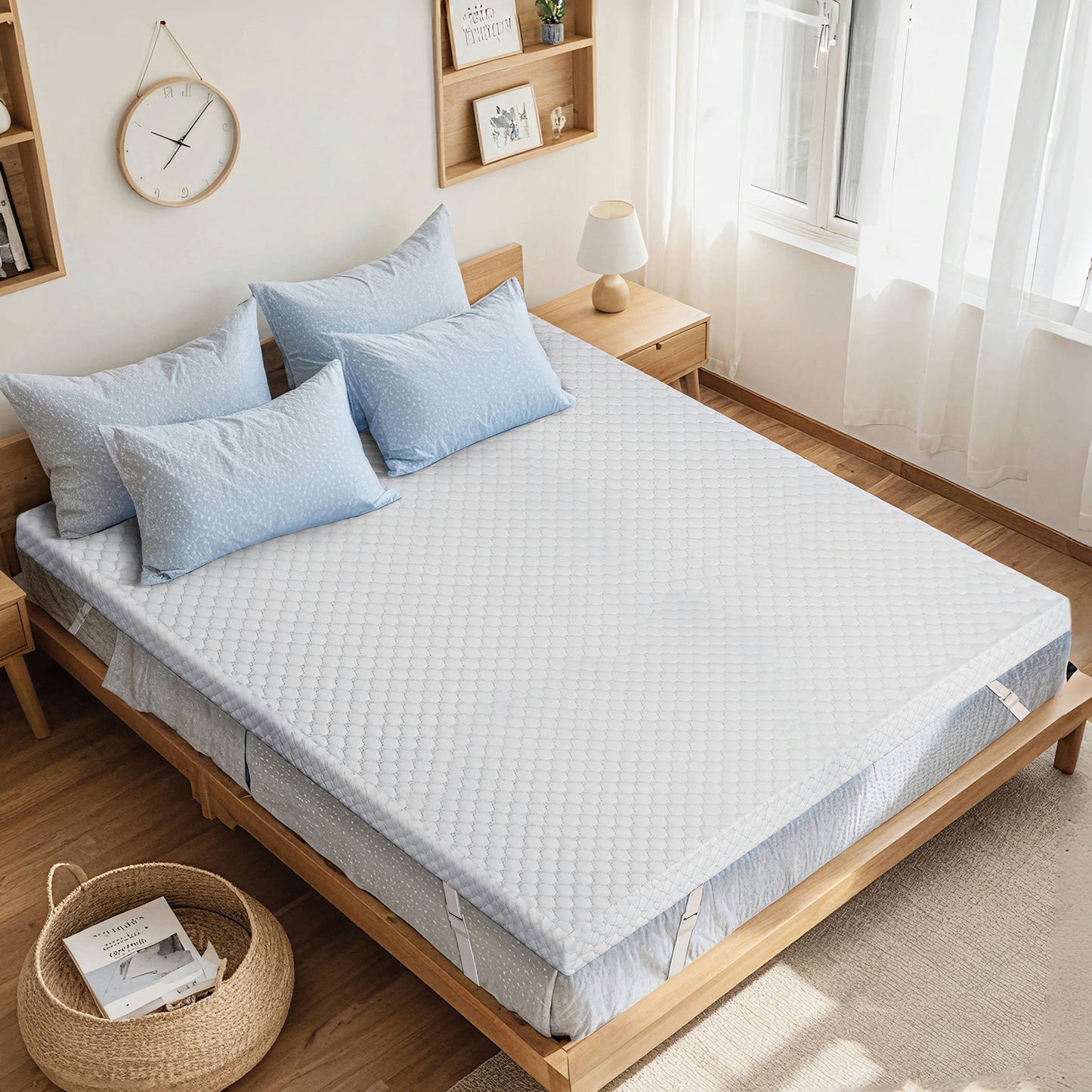 CHITOOMA 3 inch Gel Memory Foam Mattress Topper with Removable & Washable Cover, Full