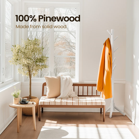 Coat Rack Stand with 3 Height Options and 8 Hooks Wooden Freestanding Coat Rack for Home, Office, Entryway, Hallway - Walmart.com