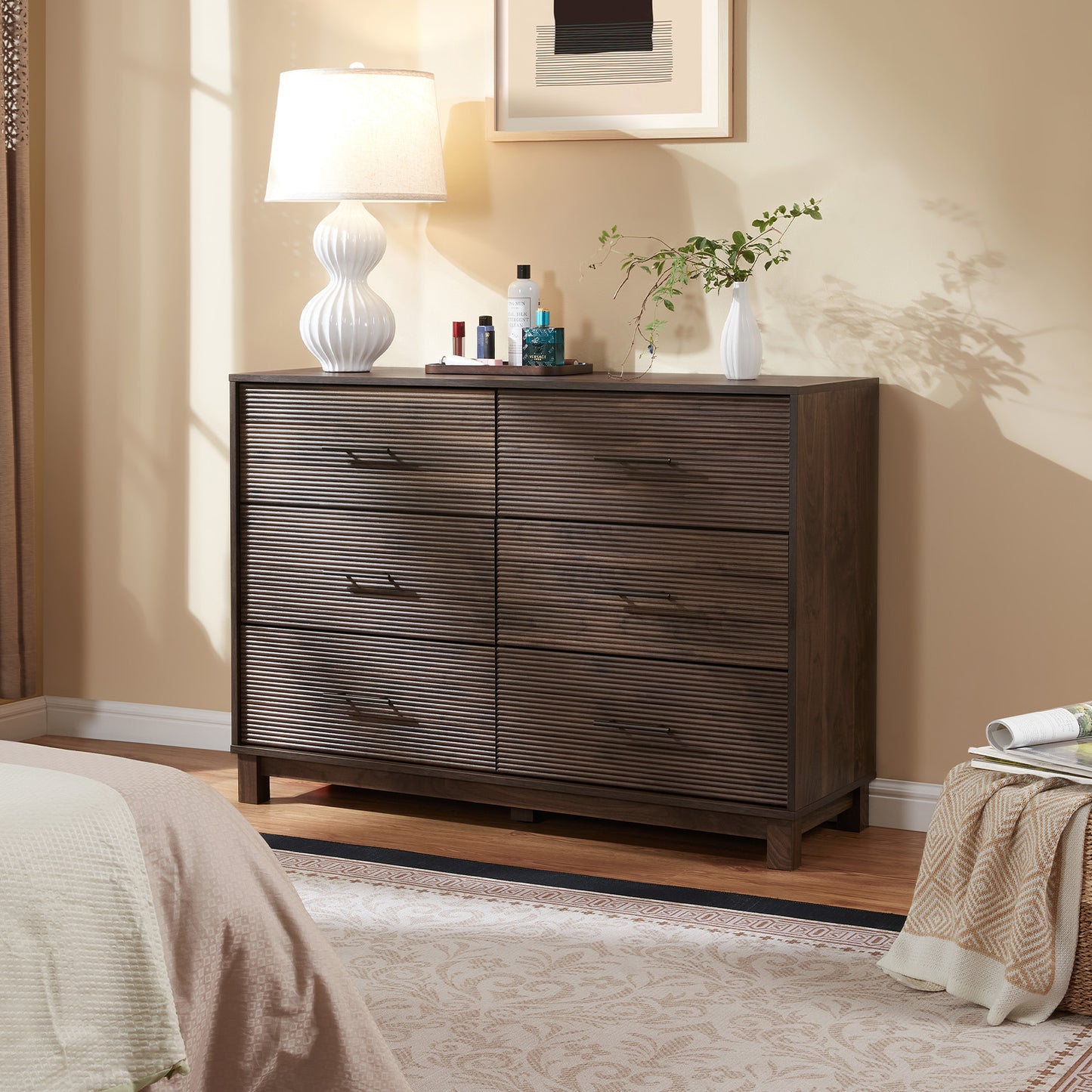 CHITOOMA 6 Drawer Dresser for Bedroom Modern Storage Tower for Closet, Hallway, Entryway, Nursery Room