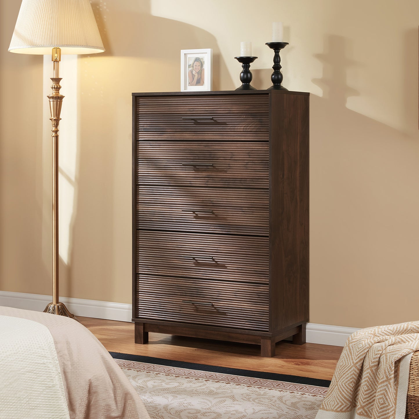 CHITOOMA 5 Drawer Dresser for Bedroom Modern Storage Tower for Closet, Hallway, Entryway, Nursery Room