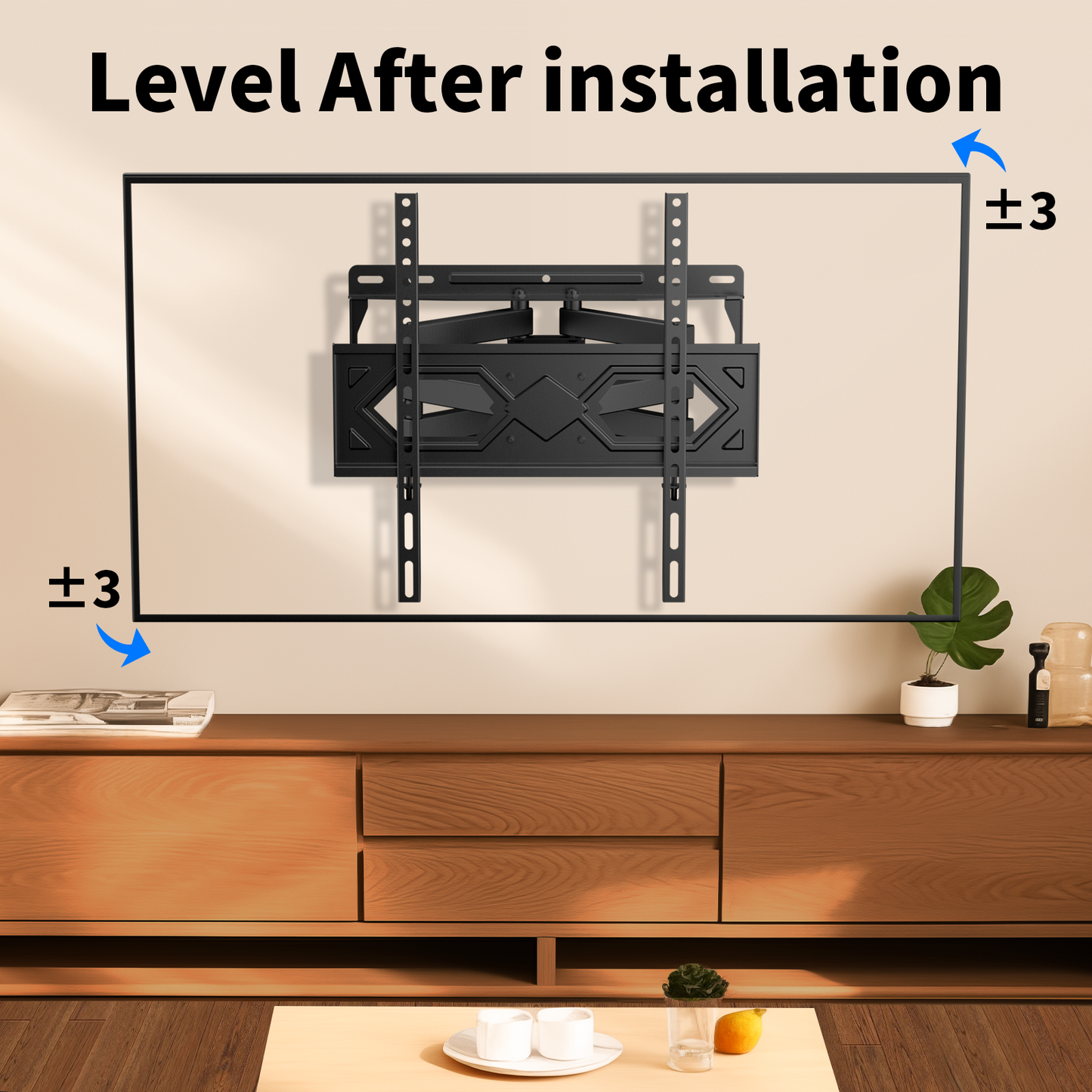 Full Motion TV Wall Mount for 26-60 inch TVs,TV Bracket up to 400x400mm,Hold up to 77lbs,Support Swivel, Tilt, Level Adjustment