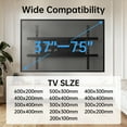 MountFTV Full Motion TV Wall Mount Bracket for 37-75 inch Flat Curved TVs, Max 600x400mm, Holds up to 132lbs