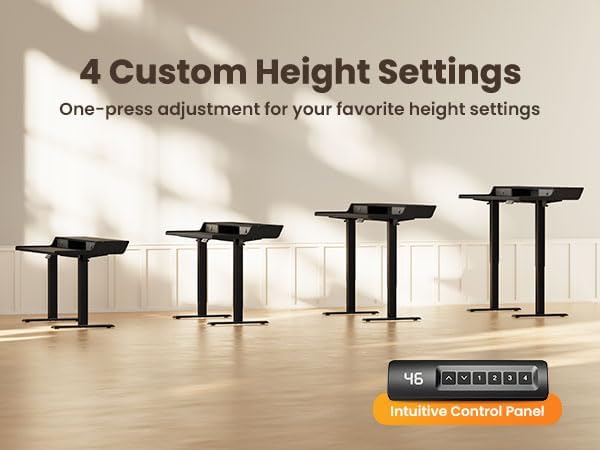CHITOOMA 63″ x 28″ Electric Standing Desk with Drawers, Height Adjustable Gaming Desk with Monitor Stand & Storage Shelf, 4 Preset Heights for Home Office, Black