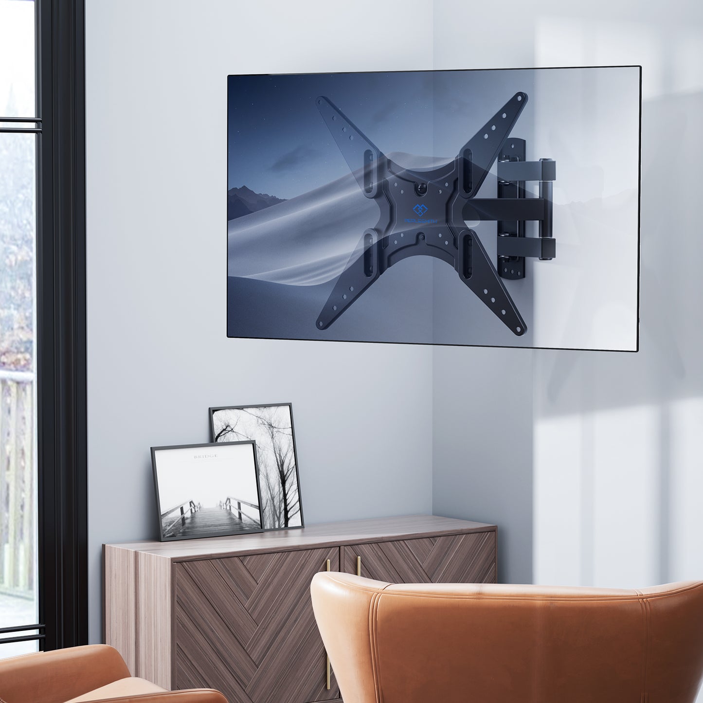 MountFTV TV Wall Mount for 26-60" TVs with Swivels & Tilting Max 400x400, Holds up to 70lbs