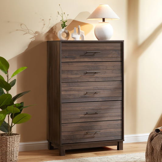 CHITOOMA 5 Drawer Dresser for Bedroom Modern Storage Tower for Closet, Hallway, Entryway, Nursery Room