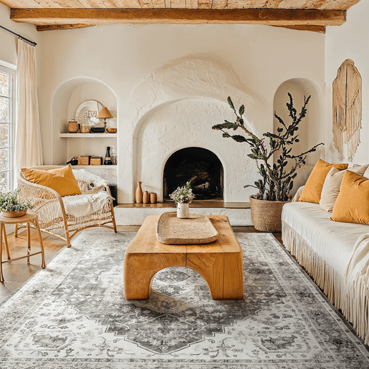 5'x7' Washable Area Rug with Non-Slip Backing for Living Room, Bedroom, Dining Room, Dorm, Office