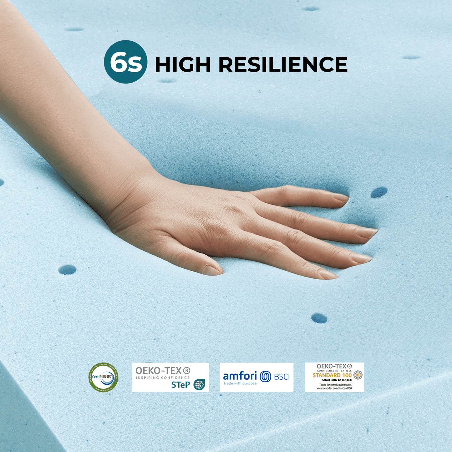 3 inch Non-Slip Design Gel Memory Foam Mattress Topper with Removable & Washable Cover for Cooling Sleep,Pressure Relief ,CertiPUR-US Certified - King