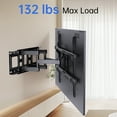 MountFTV Full Motion TV Wall Mount Bracket for 37-75 inch Flat Curved TVs, Max 600x400mm, Holds up to 132lbs