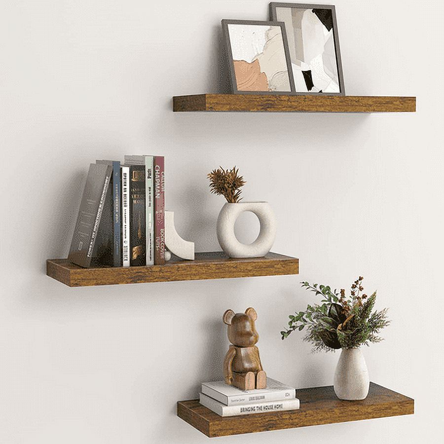 3 Sets Wall Mounted Floating Shelves, Storage Shelves, Perfect for Bedroom, Bathroom, Living Room and Kitchen Storage