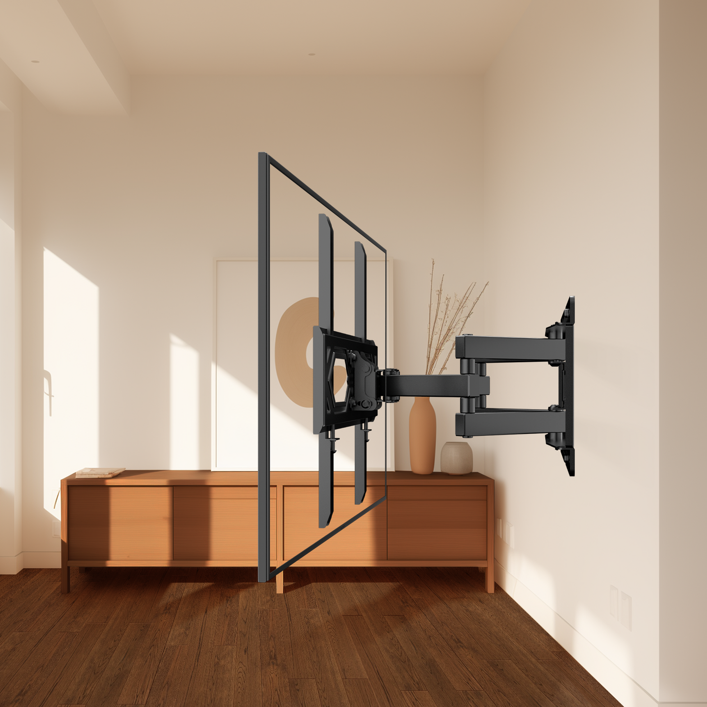 Full Motion TV Wall Mount for 26-60 inch TVs,TV Bracket up to 400x400mm,Hold up to 77lbs,Support Swivel, Tilt, Level Adjustment
