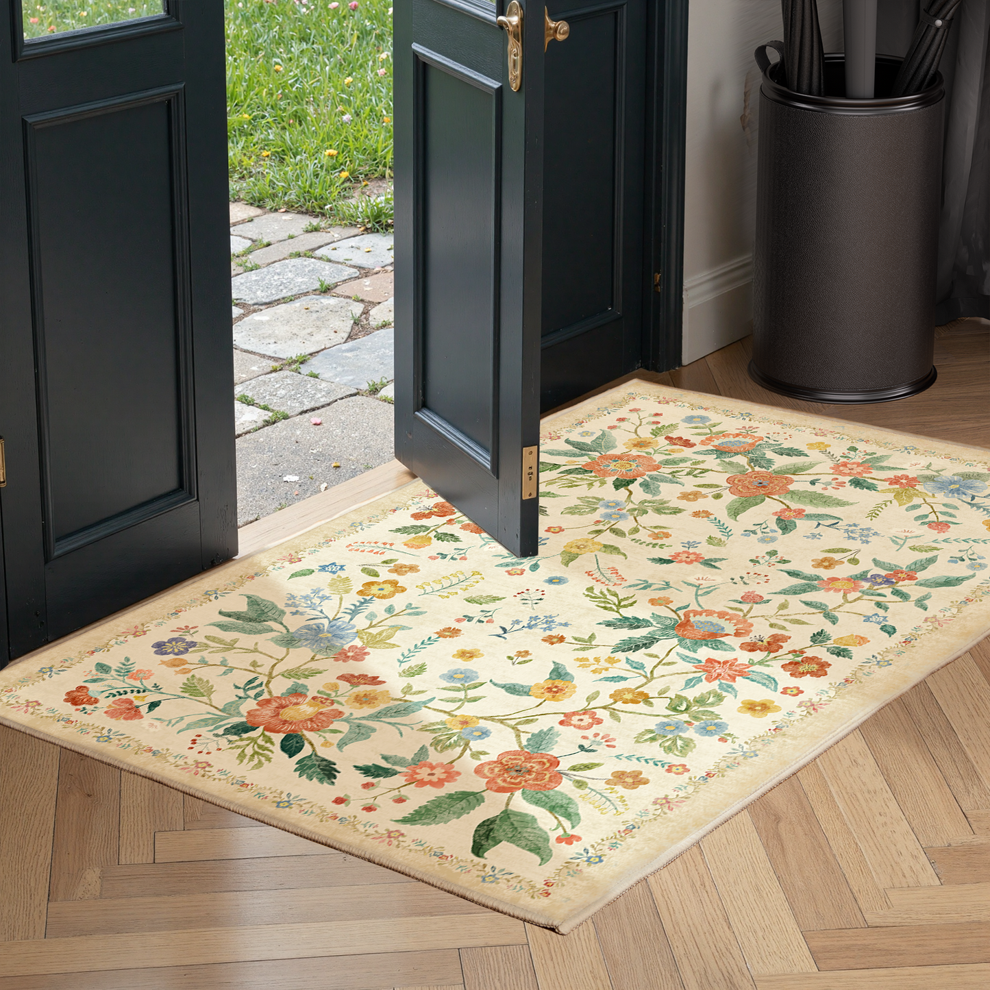 2'x3' Boho Runner Rug for Hallway, Machine Washable Stain Resistant Non-Shed Carpet, Runner Rug with Non-Slip Backing for Kitchen, Entryway, Bedroom, Laundry, Bathroom