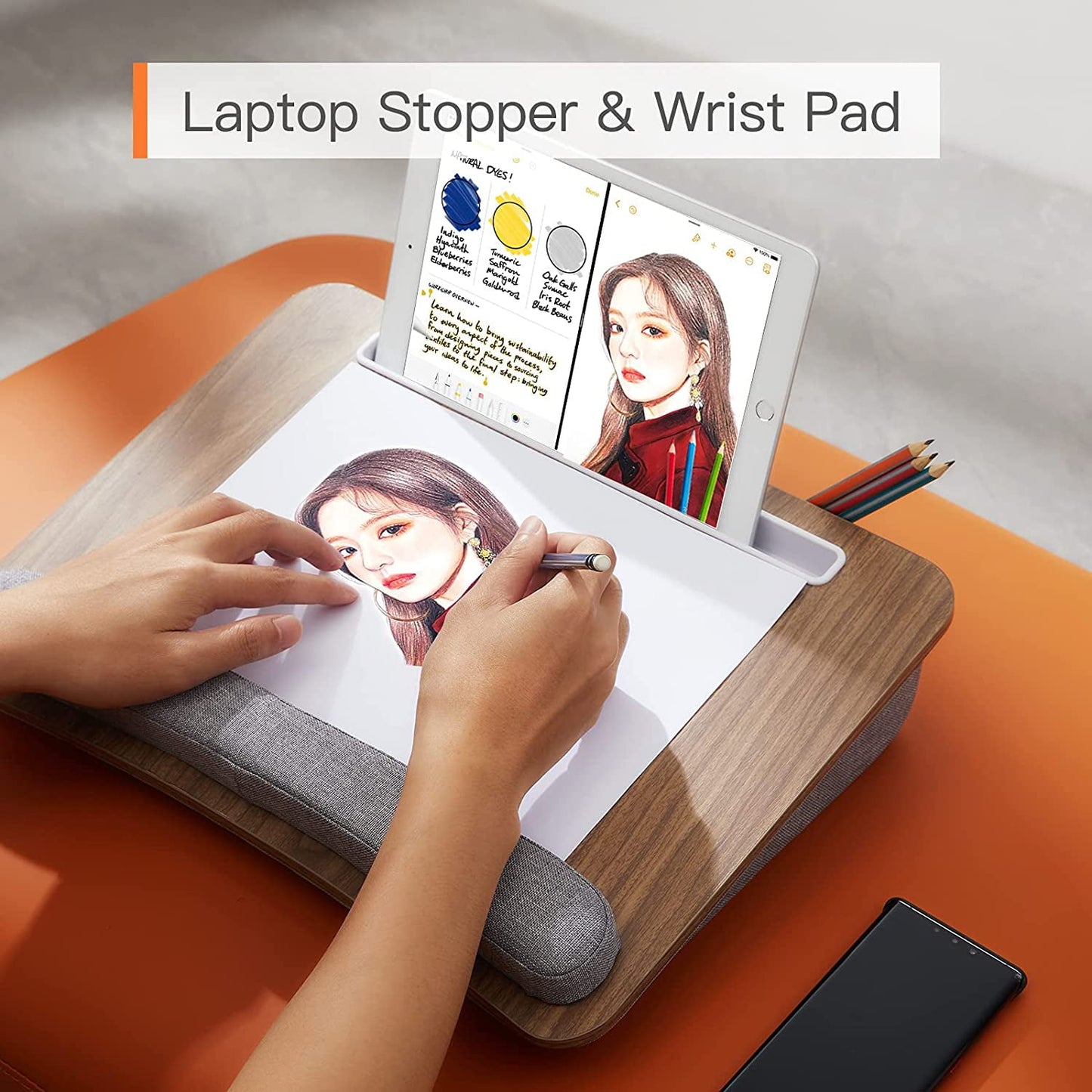 Portable Home Office Lap Desk with Pillow Cushion Fits Up To 15.6 Inch Laptops - Walmart.com