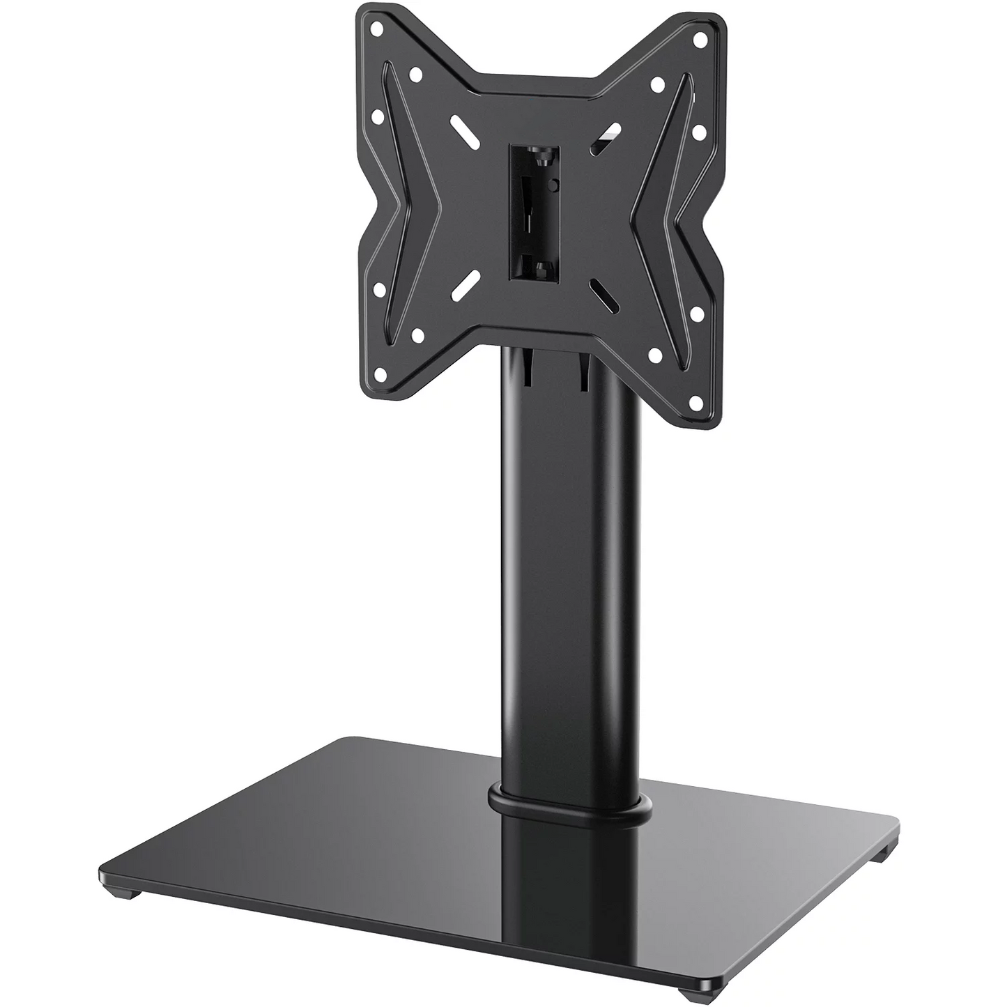 MountTV Universal Tabletop TV Stand for 19-39 inch TVs Monitor, Height Adjustable with Tempered Glass Base, Max 200x200mm