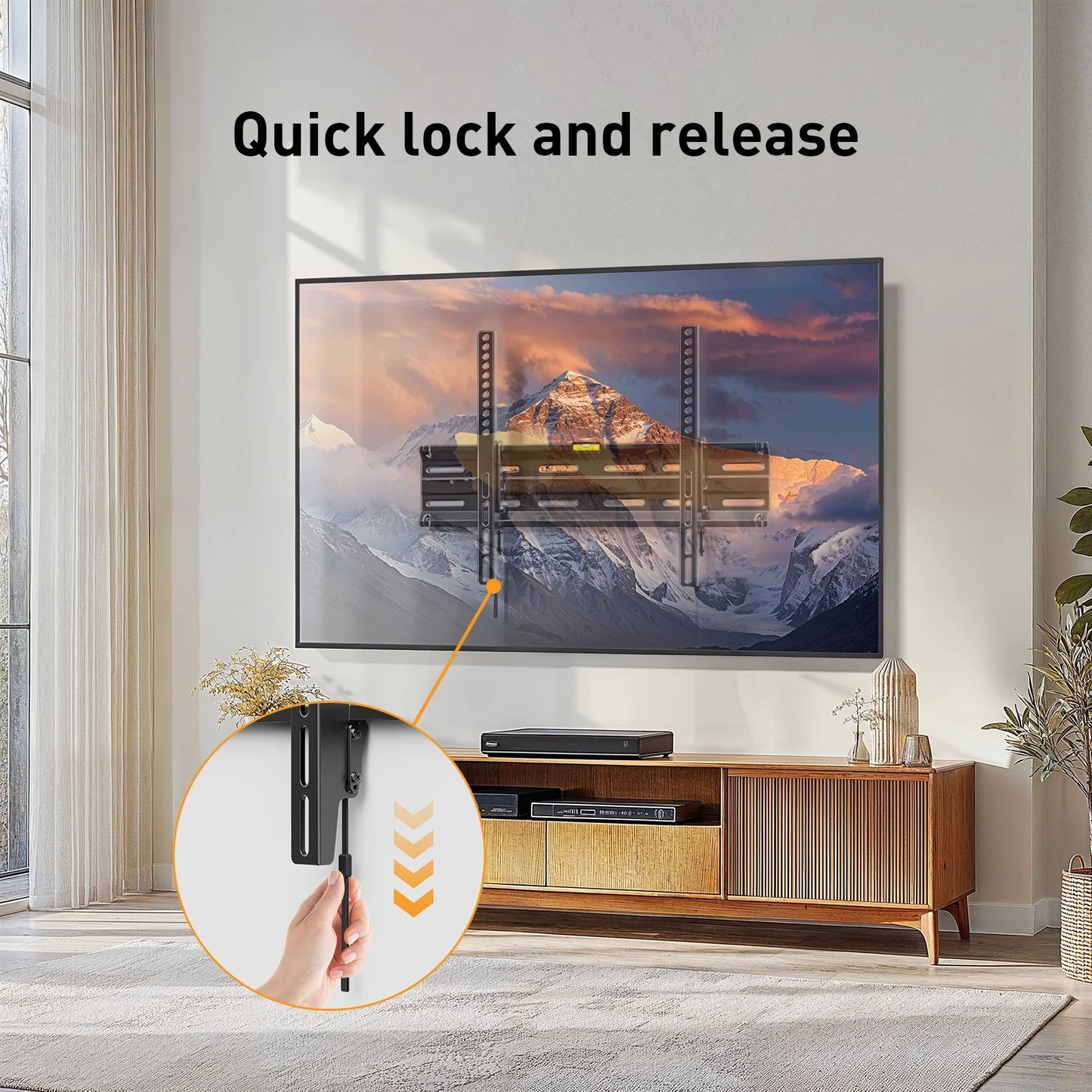 MountFTV Tilting TV Wall Mount for 26-65 inch, TV Wall Brackets Up to 15° Tilting, Max 400x400mm, Hold Up to 99 lbs
