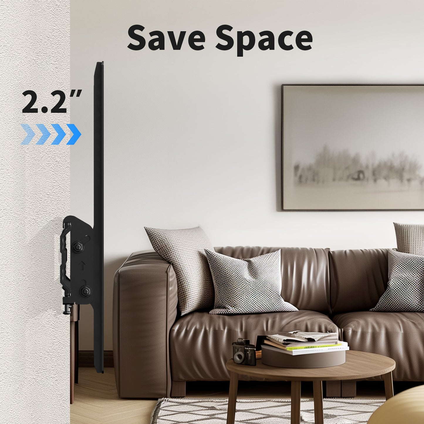 MountFTV Tilting TV Wall Mount for 26-55 inch, TV Wall Bracket Up to 15° Tilting, Max 400X400mm, Hold Up to 99 lbs