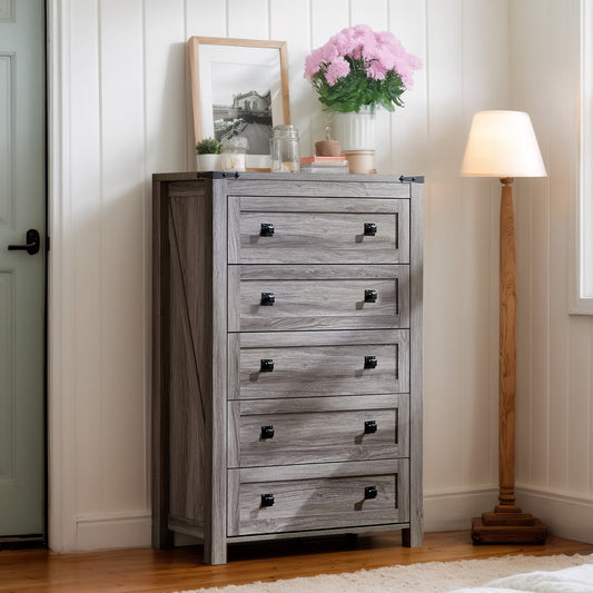 CHITOOMA 5 Drawer Dresser for Bedroom Modern Storage Tower for Closet, Hallway, Entryway, Nursery Room