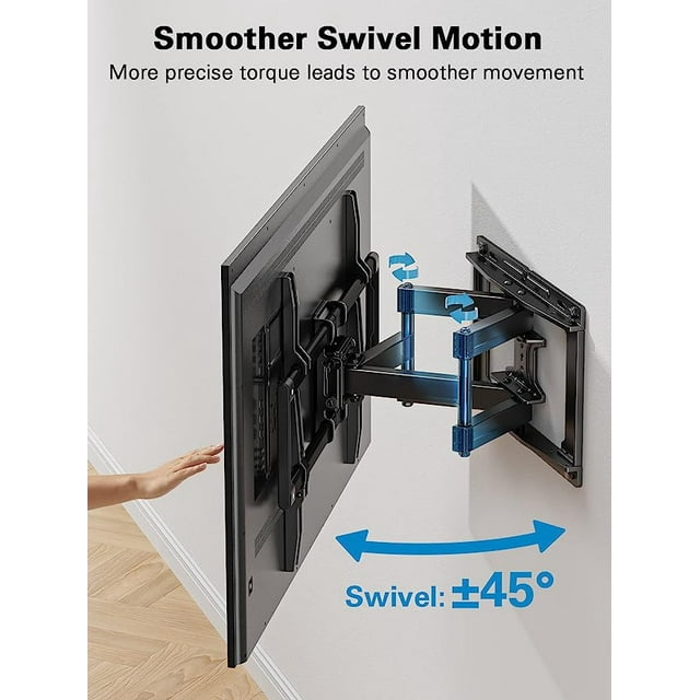Full Motion TV Wall Mount Bracket for 40 to 82 inch Flat or Curved TVs , Holds up to 110 lbs