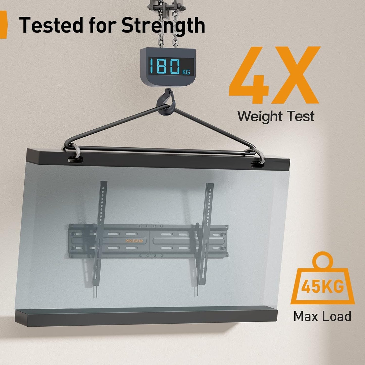 TV Wall Mount for Most 37 to 82 Inch TVs up to 45 kg, Heavy Bracket for Flat or Curved, Tilting Wall Mount TV Max. VESA 600 x 400 mm