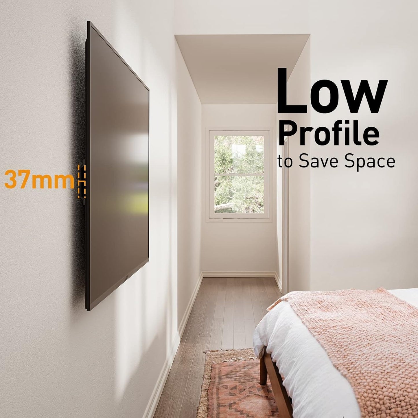 TV Wall Mount for Most 37 to 82 Inch TVs up to 45 kg, Heavy Bracket for Flat or Curved, Tilting Wall Mount TV Max. VESA 600 x 400 mm